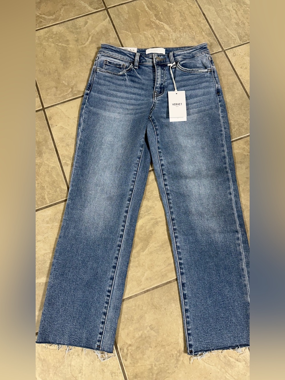Vervet Melissa Mid Rise Stretch Straight Women's Blue Jeans Waist 27 NWT